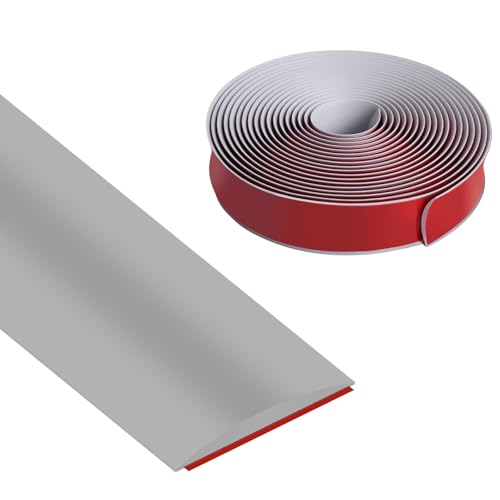 Vefhby Übergangsleiste Selbstklebend, 4cm x 6m Vinyl Übergangprofil Selbstklebend, Bodenleiste Abdeckleiste zum Verbinden von Bodenlücken Bodenleiste Fußböden(Grau) von Vefhby