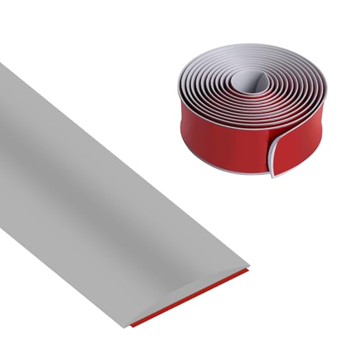 Vefhby Übergangsleiste Selbstklebend, 5cm x 3m Vinyl Übergangprofil Selbstklebend, Bodenleiste Abdeckleiste zum Verbinden von Bodenlücken Bodenleiste Fußböden(Grau) von Vefhby