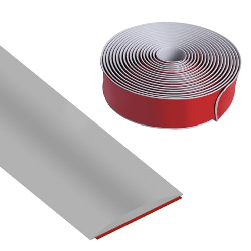 Vefhby Übergangsleiste Selbstklebend, 5cm x 6m Vinyl Übergangprofil Selbstklebend, Bodenleiste Abdeckleiste zum Verbinden von Bodenlücken Bodenleiste Fußböden(Grau) von Vefhby