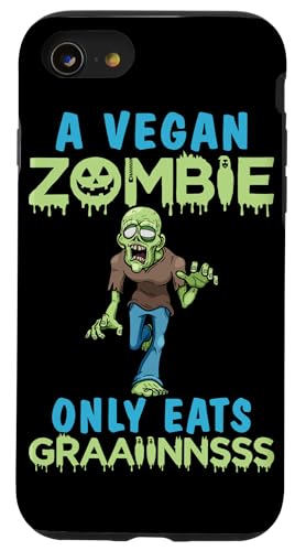 Ein veganer Zombie isst nur Getreide, veganes Design für Vegetarier Hülle für iPhone SE (2020) / 7 / 8 von Vegan Design Ideas For Vegans And Vegetarians