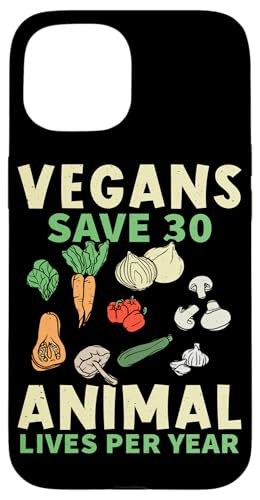 Sparen Sie 30 Tierleben pro Jahr, veganes Design für Vegetarier Hülle für iPhone 15 Sparen Sie 30 Tierleben pro Jahr, veganes Design für Vegetarier Hülle für iPhone 15 von Vegan Design Ideas For Vegans And Vegetarians