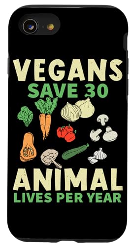 Sparen Sie 30 Tierleben pro Jahr, veganes Design für Vegetarier Hülle für iPhone SE (2020) / 7 / 8 von Vegan Design Ideas For Vegans And Vegetarians