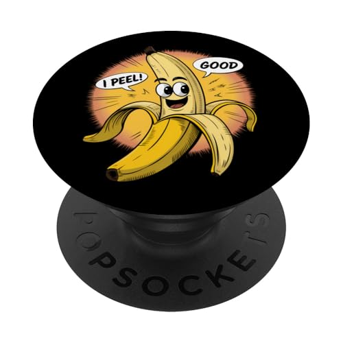 Lustiges Bananen Design Lebensmittel-Liebhaber Humor PopSockets Klebender PopGrip von Vegane Früchte Geschenk Niedlich Retro