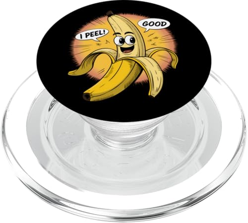 Lustiges Bananen Design Lebensmittel-Liebhaber Humor PopSockets PopGrip für MagSafe von Vegane Früchte Geschenk Niedlich Retro