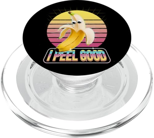 Lustiges Bananen Design Lebensmittel-Liebhaber Humor PopSockets PopGrip für MagSafe von Vegane Früchte Geschenk Niedlich Retro