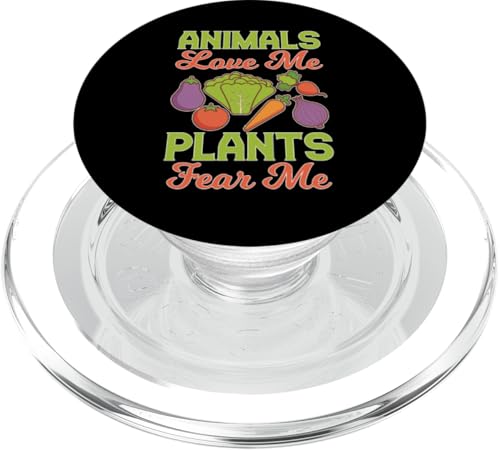 Veganismus Design Tiere lieben mich Pflanzen fürchten mich PopSockets PopGrip für MagSafe Veganismus Design Tiere lieben mich Pflanzen fürchten mich PopSockets PopGrip für MagSafe von Veganism Design Ideas For Vegans