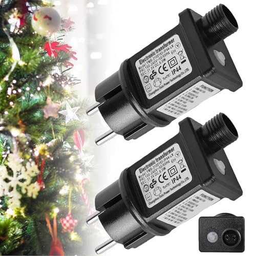 2 Stück 31V 6W LED Timer Netzteil: 8 Modi Lichterkette Netzteil Adapter mit Timer Funktion, IP44 Wasserdicht Adapter Trafo, LED Niederspannungs Transformator für Weihnachtsbeleuchtung, Lichterkette 2 Stück 31V 6W LED Timer Netzteil: 8 Modi Lichterkette Netzteil Adapter mit Timer Funktion, IP44 Wasserdicht Adapter Trafo, LED Niederspannungs Transformator für Weihnachtsbeleuchtung, Lichterkette von Vegena