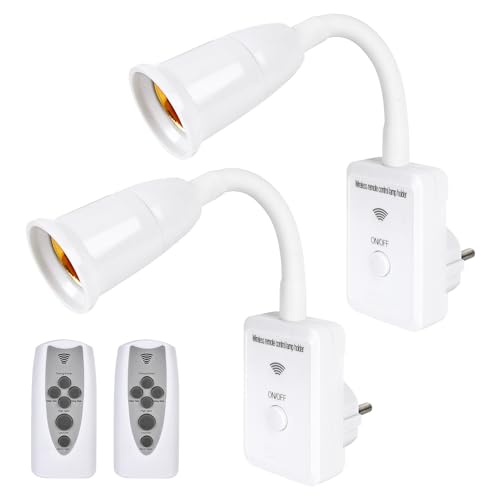 2 Stück LED Steckdosenlampe E27 - Steckerleuchte mit Stecker, Steckerlampe Dimmbar, Nachtlicht Adapter, 360° Verstellbar Wandleuchte, Wandlampe Lampenfassung, Leselampe Wandmontage für Schlafzimmer 2 Stück LED Steckdosenlampe E27 - Steckerleuchte mit Stecker, Steckerlampe Dimmbar, Nachtlicht Adapter, 360° Verstellbar Wandleuchte, Wandlampe Lampenfassung, Leselampe Wandmontage für Schlafzimmer von Vegena