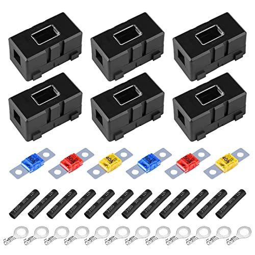 Midi Sicherungshalter, ANS Auto-Sicherungshalter, 6 Stück Kfz-Sicherungshalter und 6 Stück Mega Sicherung 60A, 50A, 40A, ANS Kfz-sicherungshalter für Autos, Lkws, Fahrzeuge von Vegena