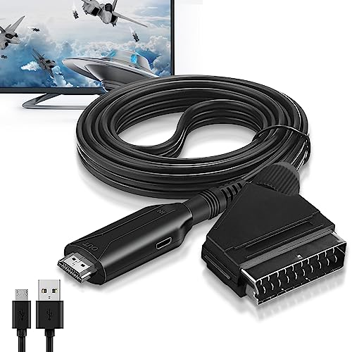 Vegena SCART zu HDMI Kabel - Adapter Scart auf HDMI, All in One SCART zu HDMI Konverter, HDMI Kable und Scart Kabel Full HD 1080P/720P Video Audio Wandler für HDTV STB VHS Xbox PS3 Sky DVD Blu-Ray von Vegena