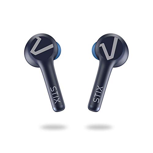 Veho STIX True Wireless Kopfhörer – Bluetooth – inklusive Ladehülle – Mikrofon – Touch-Steuerung – entworfen in Großbritannien – Marine Blue Edition – VEP-116-STIX-M von Veho