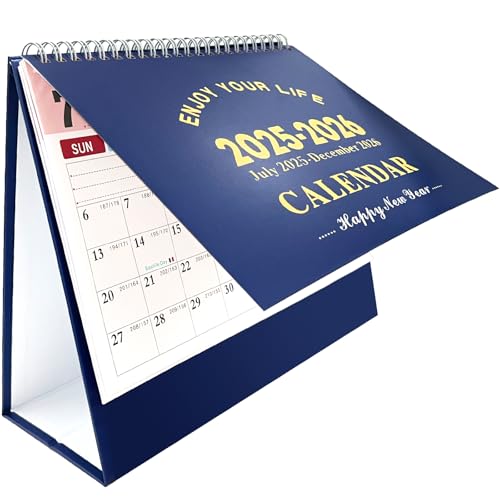 Tischkalender 2025-2026, 18-Monats-Schreibtischkalender Juli 2025-Dez. 2026, Stehender Flip-Doppeldrahtbindung, monatlicher Schreibtischkalender für Zuhause, Büro, Schule, 20,3 x 20,3 cm, Blau Tischkalender 2025-2026, 18-Monats-Schreibtischkalender Juli 2025-Dez. 2026, Stehender Flip-Doppeldrahtbindung, monatlicher Schreibtischkalender für Zuhause, Büro, Schule, 20,3 x 20,3 cm, Blau von Veiai