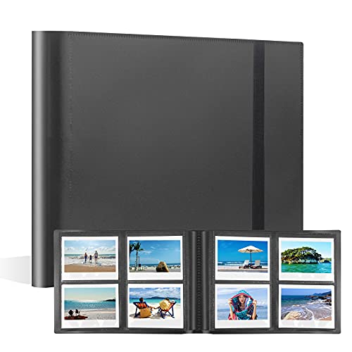 Fotoalbum mit 160 Taschen für Fujifilm Instax Wide 300 Kamera, für Polaroid 600 Fotoalbum, Alben für Polaroid Now+ Now OneStep2 OneStep+ 600 Sofortbildkamera, POP Lab Sofortdruckkamera (schwarz) von Veicevol