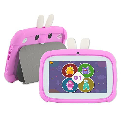 Veidoo Tablet für Kinder, 7 Zoll Android Tablet, 2 GB RAM 32 GB, IPS-Display, Dual WiFi Kamera, Google Plays, Kindersicherung, Kindersicheres Gehäuse mit Design von Veidoo