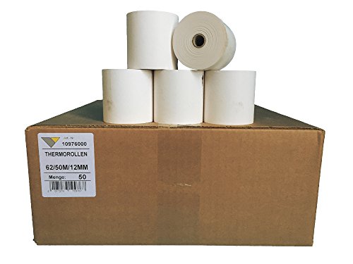 Thermorollen unbedruckt 62mm x 50m x 12mm [ØRolle 63mm] Drucker schonend 55g/m² von Veit GmbH