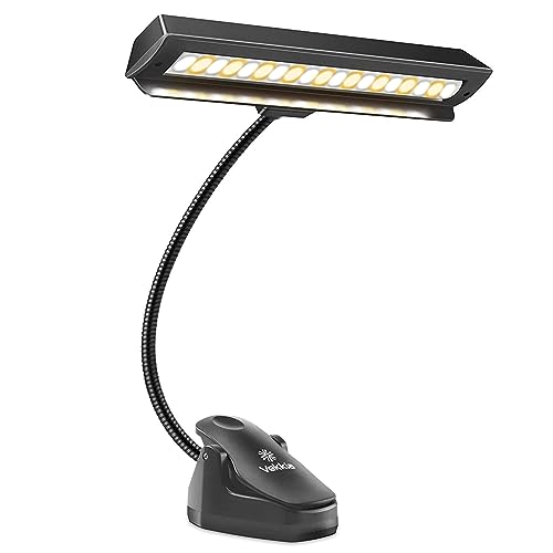 Vekkia Professioneller Notenständer Licht, Notenpultleuchte mit 19 LEDs, Lampe für Notenständer zum Aufklemmen auf Orchester-Klavieren, 9 Stufen Dimmbar, Wiederaufladbar，Perfekt für Klavier, Orchester von Vekkia