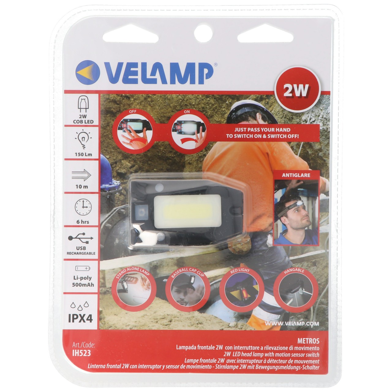 Velamp Metros LED Stirnlampe IH523, akkubetriebener Mulitfunktionsscheinwerfer mit Infrarotschalter inklusive Akku Velamp Metros LED Stirnlampe IH523, akkubetriebener Mulitfunktionsscheinwerfer mit Infrarotschalter inklusive Akku von Velamp