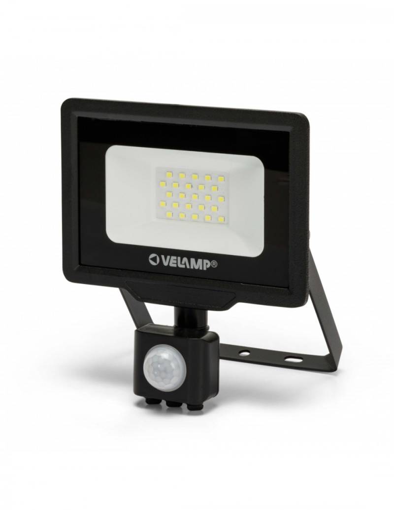 Velamp PADLIGHT5, SMD 20W IP44 LED-Strahler, schwarz, 6500K. Mit IR-Sensor von Velamp