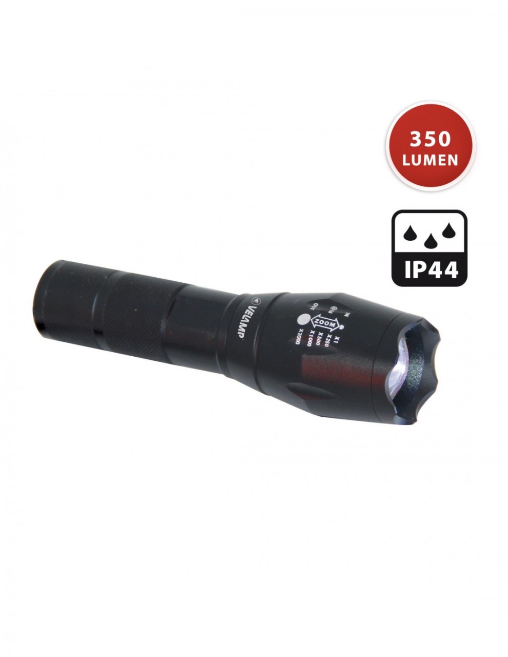 Velamp STEEL, LED-Taschenlampe 10W, Aluminium, mit Zoomfunktion, 350 Lumen, inklusive Batterien Velamp STEEL, LED-Taschenlampe 10W, Aluminium, mit Zoomfunktion, 350 Lumen, inklusive Batterien von Velamp