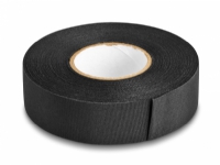 DeLOCK Gewebeband 25 m x 25 mm reißfest selbstklebend schwarz, Schwarz, Isolierend, Polyethylenterephthalat, 25 m, 25 mm von DeLOCK