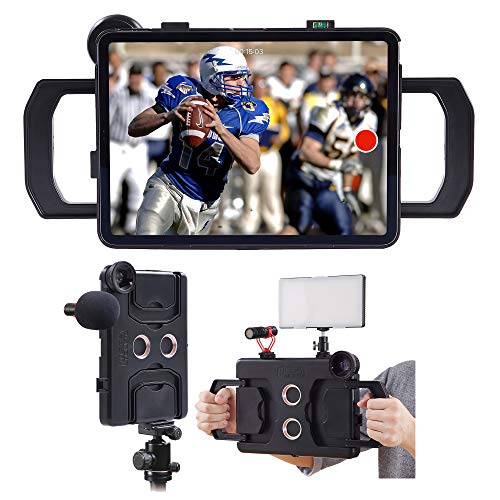 MegaMount Multimedia Rig Case Video Stabilisator für Apple iPad Pro 12,9 Zoll 2020 4. Generation und 2018 3. Generation [nicht 12] Befestigen Sie Objektive, Lichter, Mikrofone für Videoaufnahmen von Velikon