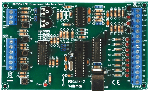 K8055 - Bausatz: USB Experiment-Interface-Board von Velleman