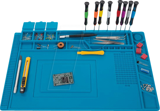 VEL AS11 - Silikon-Arbeitsmatte, 450 x 300  mm, Antistatisch von Velleman