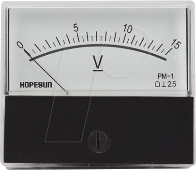VEL AVM7015 - Drehspul-Messwerk, 15 V, 71x60,5 mm von Velleman