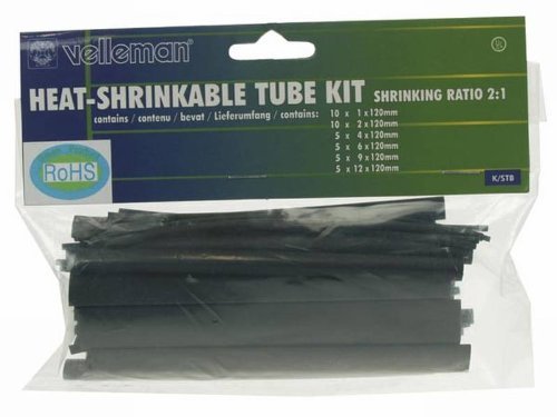 VELLEMAN - K/STB heat-shrinkable Tube Kit – Schwarz (40 Stück) 512037 von Velleman