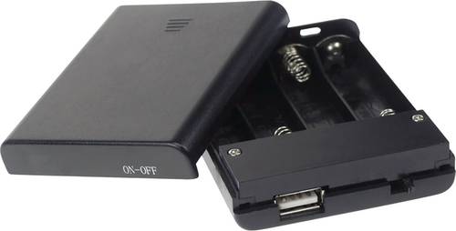 Velleman BH341USB Batteriebox 4x Mignon (AA) (L x B x H) 60 x 20 x 80mm von Velleman