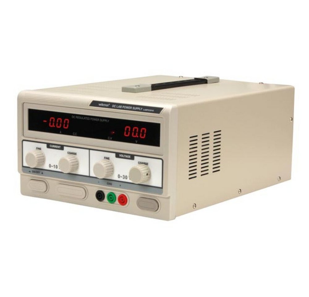 Velleman Dc-labornetzgerät 0-30 vdc / 0-10 a max. mit 2 led-displays Labor-Netzteil von Velleman