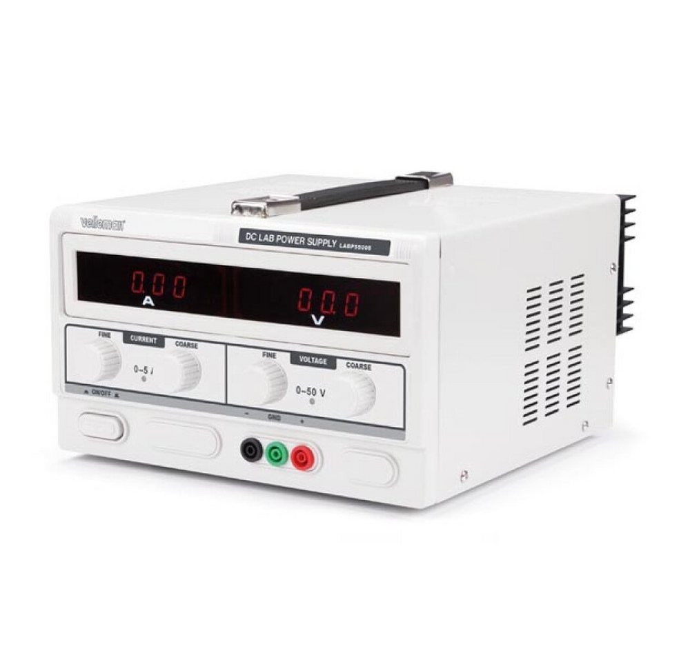 Velleman Dc-labornetzgerät 0-50 vdc / 0-5 a max. mit 2 led-displays Labor-Netzteil von Velleman