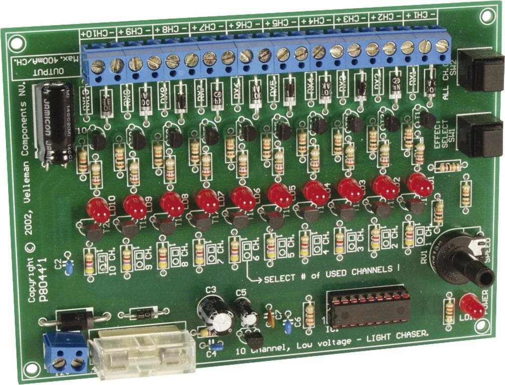 Velleman K8044 10-Kanal-Lichteffektgenerator Bausatz (K8044) von Velleman
