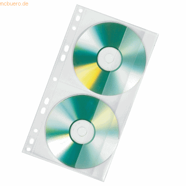 100 x Veloflex CD Doppelhüllen zum Abheften transparent von Veloflex