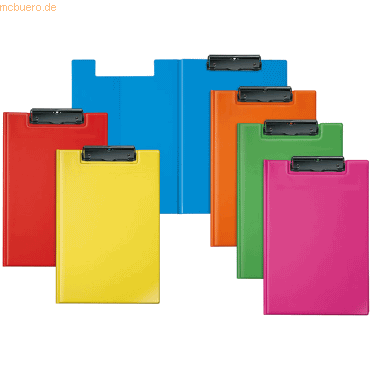 6 x Veloflex Clipboard Velocolor A4 PVC für 100 Blatt sortiert von Veloflex