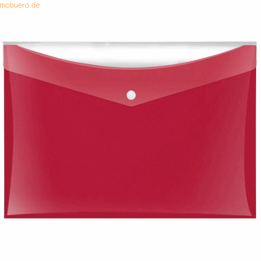 6 x Veloflex Sammeltaschen A4 rot mit zusätzlicher Tasche von Veloflex