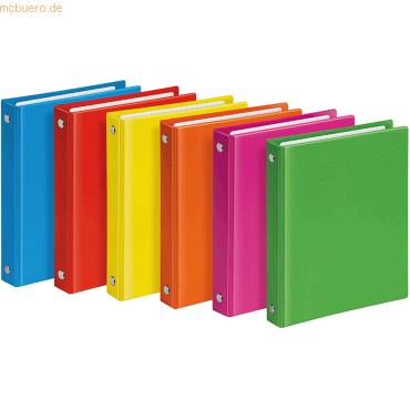 6 x Veloflex Taschenringbuch Velocolor 4-Rund-Ring-Mechanik A6 138x168 von Veloflex