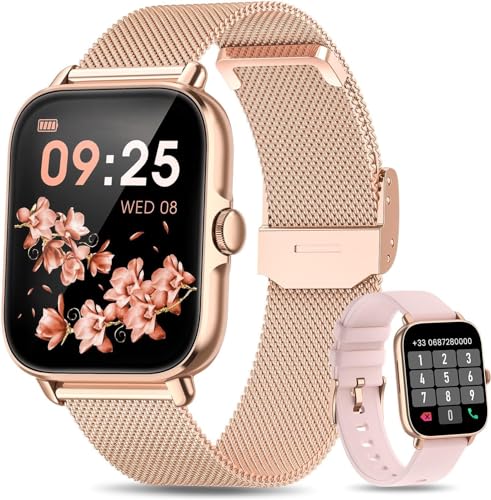 Smartwatch Damen - 1.85" HD Smart Watches Damen mit Telefonfunktion,Sportuhr mit 111 Modi,IP68 Wasserdicht fitnessuhr,Herzfrequenzmesser, Schlafmonitor,Schrittzähler,Smartwatches für iOS Android von Velora
