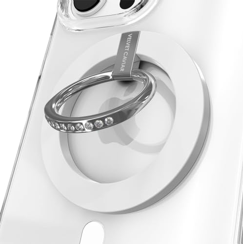 VELVET CAVIAR Kompatibel mit MagSafe Phone Grip - Magnetischer Ringhalter mit verstellbarem Ständer - Abnehmbares MagSafe-Zubehör für iPhone 16, 15, 14, 13, 12 (Weiß) von Velvet Caviar