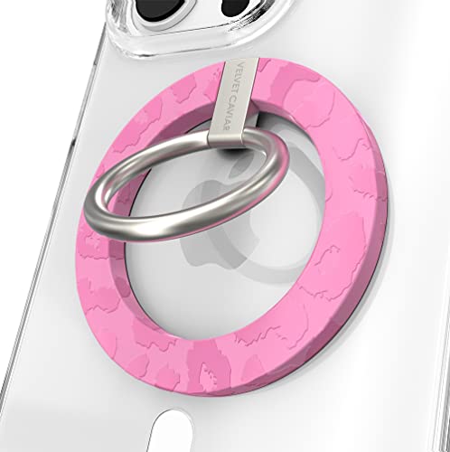 VELVET CAVIAR Kompatibel mit MagSafe Telefongriff, magnetischer Ringhalter mit verstellbarem Ständer, abnehmbares MagSafe-Zubehör für iPhone 16, 15, 14, 13, 12 (Hot Pink Leopard) von Velvet Caviar