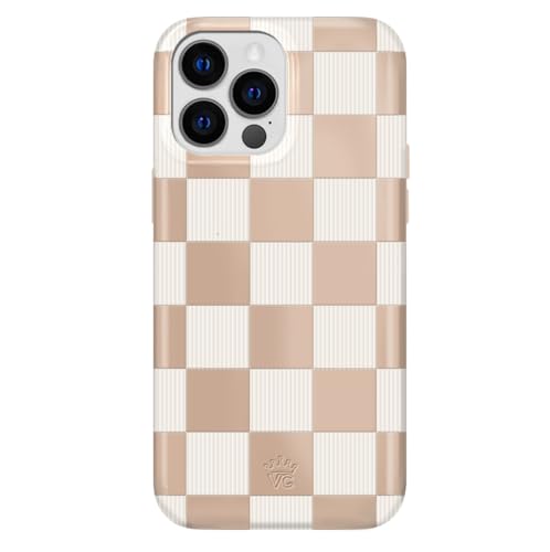 VELVET CAVIAR Kompatibel mit MagSafe iPhone 12 Pro Max Hülle für Damen, niedlich, 3 m Falltest, schützende Handyhülle (Nude Checkered) von Velvet Caviar