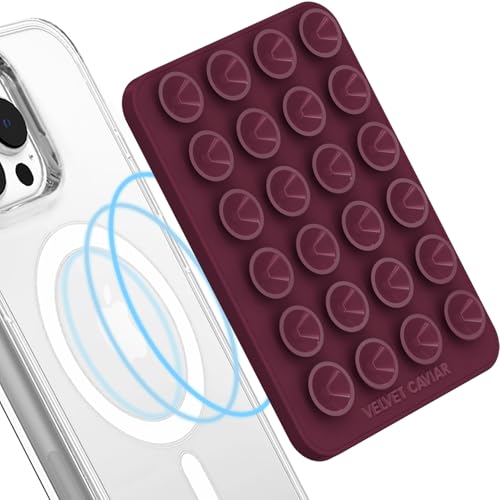 VELVET CAVIAR Saugnapf-Handyhülle, nur kompatibel mit MagSafe-Geräten, magnetische Silikon-Handy-Halterung für iPhone, Spiegelgreifer, Burgunderrot 1990 von Velvet Caviar