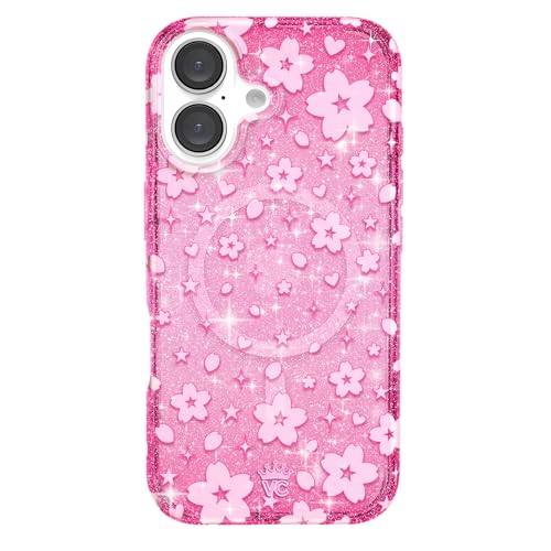 VELVET CAVIAR Schutzhülle für iPhone 16, Glitzer, kompatibel mit MagSafe [3 m Falltest] – Kirschblüten-Blumen-Sommer-Vibes von Velvet Caviar