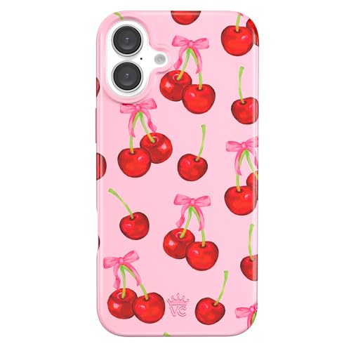 VELVET CAVIAR Schutzhülle für iPhone 16 Plus, kompatibel mit MagSafe [3 m Falltest] – rosa Schleifen, rote Kirschen von Velvet Caviar