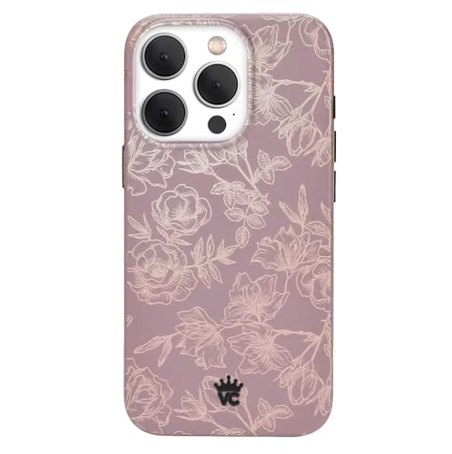 VELVET CAVIAR Schutzhülle für iPhone 15 Pro, Blumen und Blumen, kompatibel mit MagSafe, 3 m Falltest, Lila, Roségold von Velvet Caviar