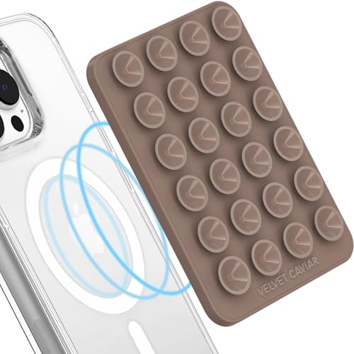 Velvet Caviar Saugnapf-Handyhülle, nur kompatibel mit MagSafe-Geräten, magnetisch, Silikon, klebrige Handy-Halterung für iPhone, Spiegelgreifer, Kaschmir-Taupe von Velvet Caviar