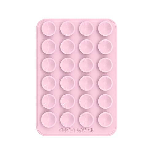 Velvet Caviar Saugnapf-Handyhülle, nur kompatibel mit MagSafe-Geräten, magnetisch, Silikon, klebrige Handy-Halterung für iPhone, Spiegelgreifer (Erdbeer-Milchrosa) von Velvet Caviar