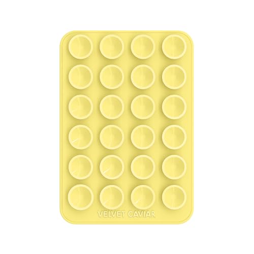 Velvet Caviar Saugnapf-Handyhülle, nur kompatibel mit MagSafe-Geräten, magnetisch, Silikon, klebrige Handy-Halterung für iPhone Rückseite des Telefons – Spiegelgreifer (gelb) von Velvet Caviar