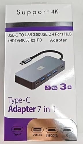 USB-C-Hub 2 x HDM Adapter 4K, 3 USB 3.0/2.0, PD 100 W Ladung, Multi Data Ports 5 Gbps 7 in 1 USB-C Dock USB-C-Hub 2 x HDM Adapter 4K, 3 USB 3.0/2.0, PD 100 W Ladung, Multi Data Ports 5 Gbps 7 in 1 USB-C Dock von Vemfay