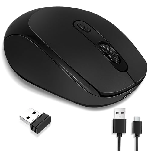 Vemfay USB Maus Kabellos 2,4 GHz Funkmaus für Laptop, Wiederaufladbare Computer Bluetooth Maus, 1600 DPI Einstellbares, Wireless Mouse für PC iPad Mac iOS Android Windows Vemfay USB Maus Kabellos 2,4 GHz Funkmaus für Laptop, Wiederaufladbare Computer Bluetooth Maus, 1600 DPI Einstellbares, Wireless Mouse für PC iPad Mac iOS Android Windows von Vemfay